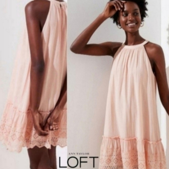 LOFT Eyelet Swing Dress - Picture 1 of 3